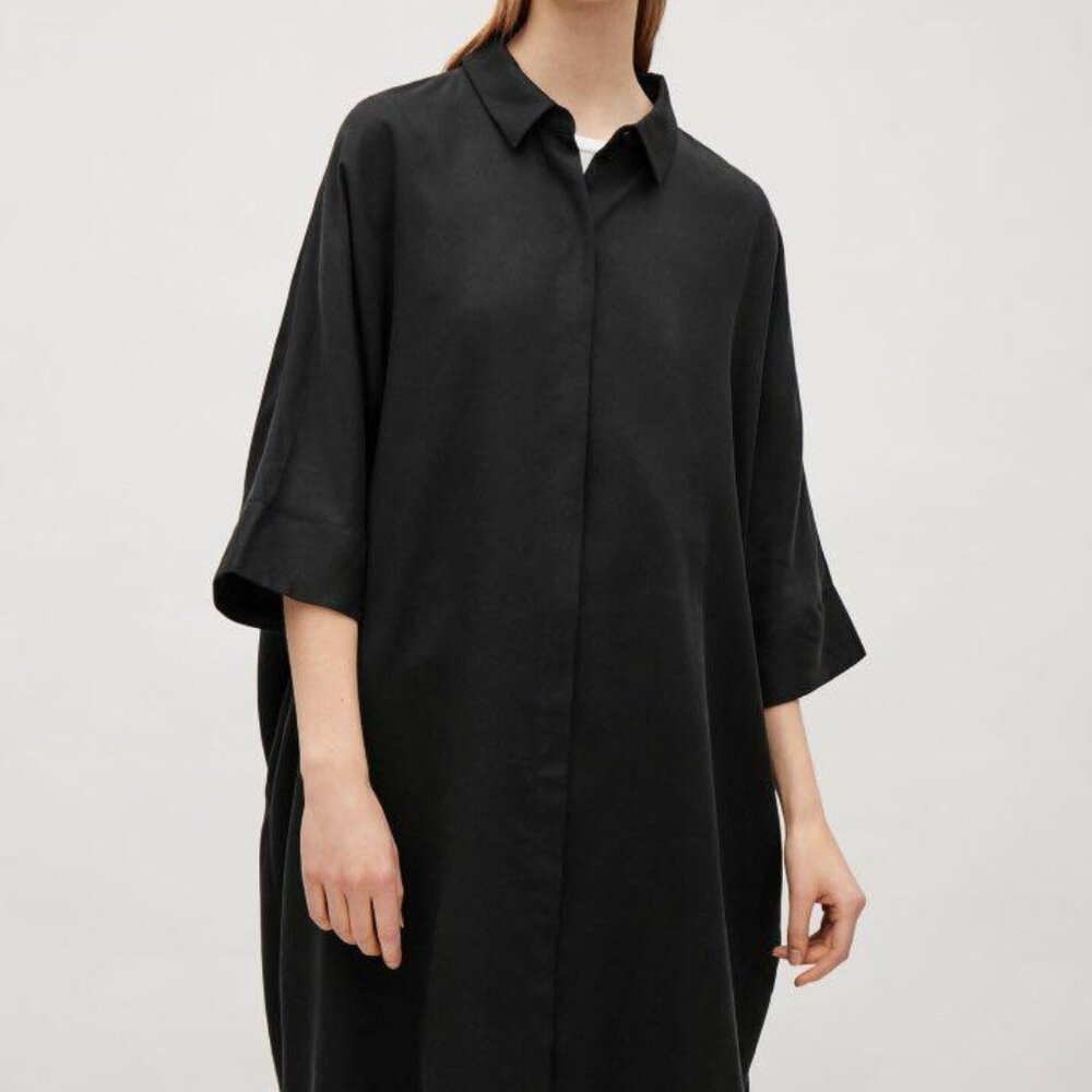 COS Black Oversized Shirt Dress (XS)